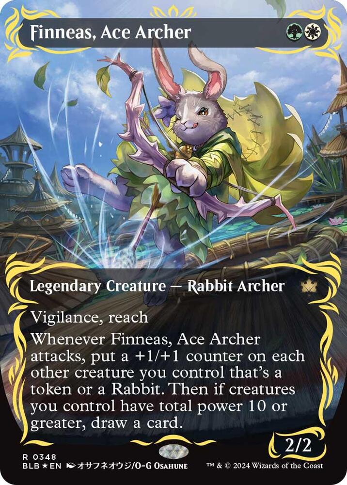 Finneas, Ace Archer (Borderless) (Raised Foil) | Bloomburrow #348