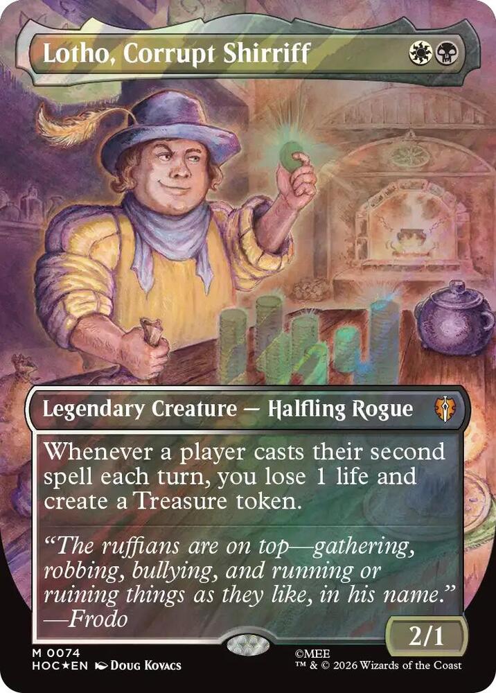 Lotho, Corrupt Shirriff (Borderless) (Surge Foil) | The Hobbit: Eternal-Legal #74