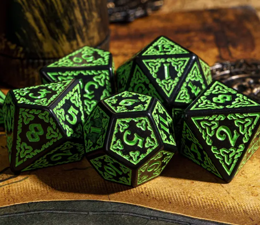 Acrylic Patterned Dice (Celtic Knot)