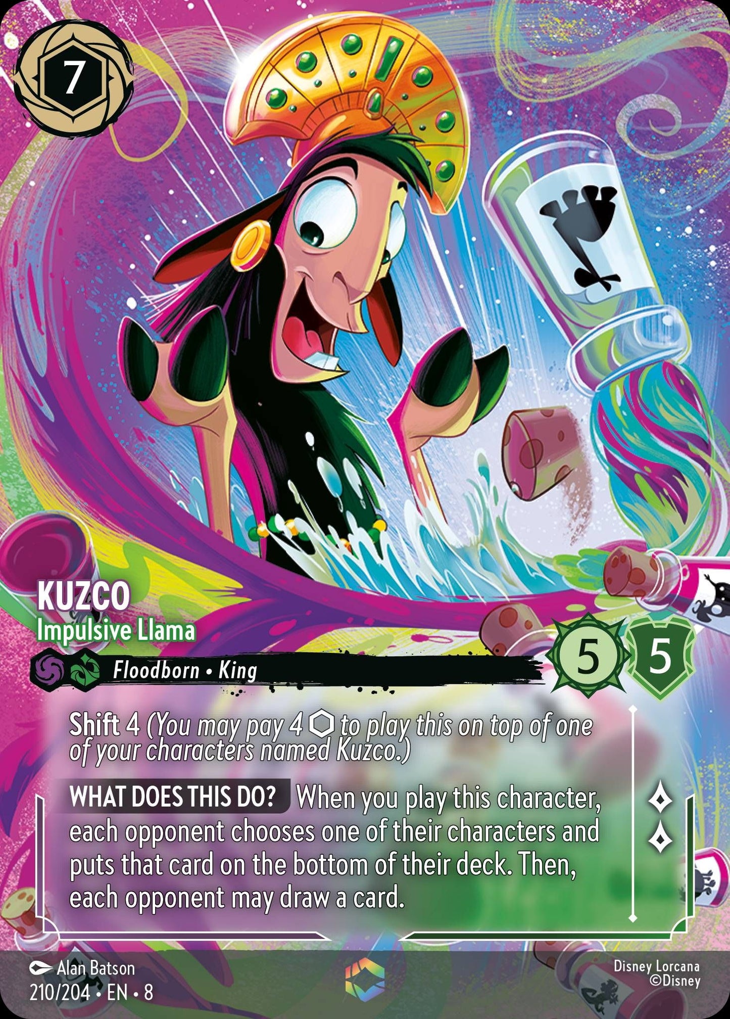 Kuzco - Impulsive Llama | Reign of Jafar #210 (Enchanted)