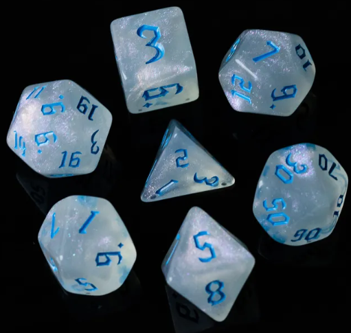 Acrylic Mint Glitter Dice