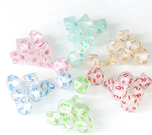 Acrylic Mint Glitter Dice