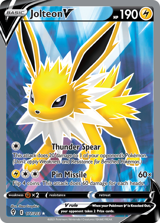 Jolteon V | Evolving Skies #177 [holofoil]