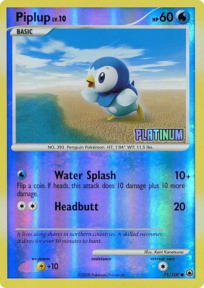 Piplup - 71/100 [Platinum] | Burger King Promos #071/100