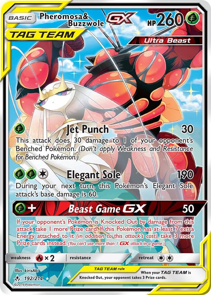 Pheromosa & Buzzwole GX (192) (Alternate Full Art) | SM - Unbroken Bonds #192/214