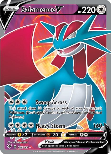 Salamence V (Full Art) | SWSH03: Darkness Ablaze #185/189