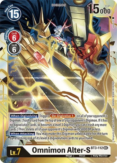 Omnimon Alter-S (Secret Rare) | Release Special Booster 1.5 #BT3-112 SEC