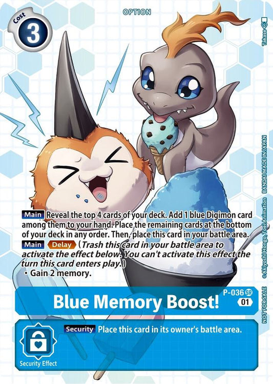 Blue Memory Boost! - P-036 (Next Adventure Box Promotion Pack) | Digimon Promotion Cards #P-036 SR