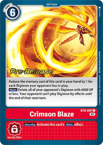 Crimson Blaze | New Awakening Pre-Release Cards #BT8-097 U