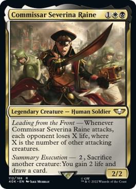 Commissar Severina Raine (Surge Foil) | Universes Beyond: Warhammer 40,000 #112