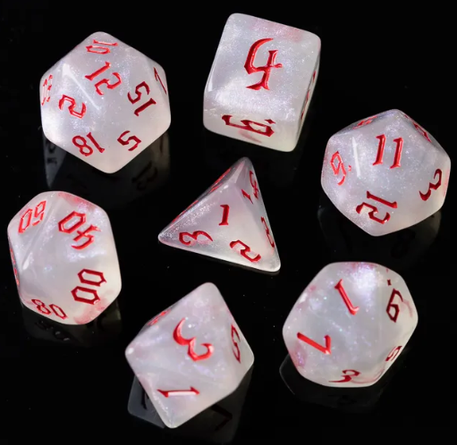 Acrylic Mint Glitter Dice