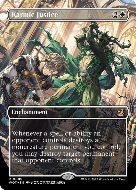 Karmic Justice (Anime Borderless) (Confetti Foil) | Wilds of Eldraine: Enchanting Tales #85