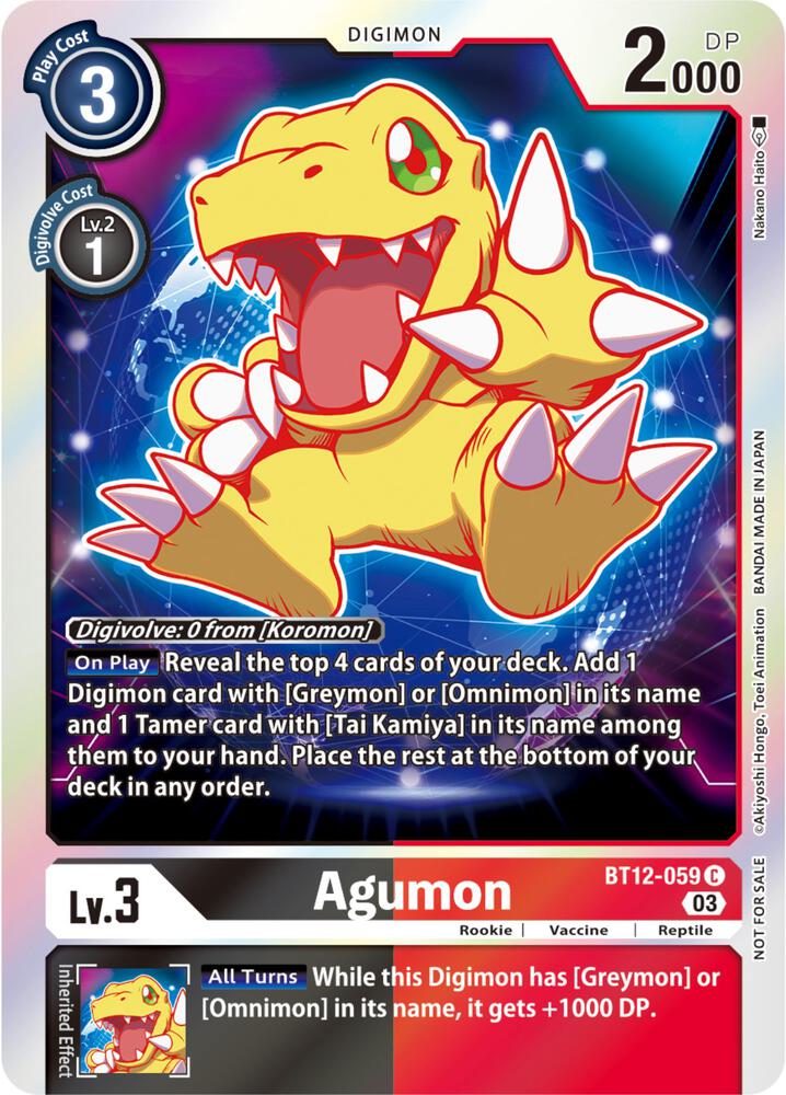 Agumon - BT12-059 (Official Tournament Pack Vol.11) | Across Time #BT12-059 C