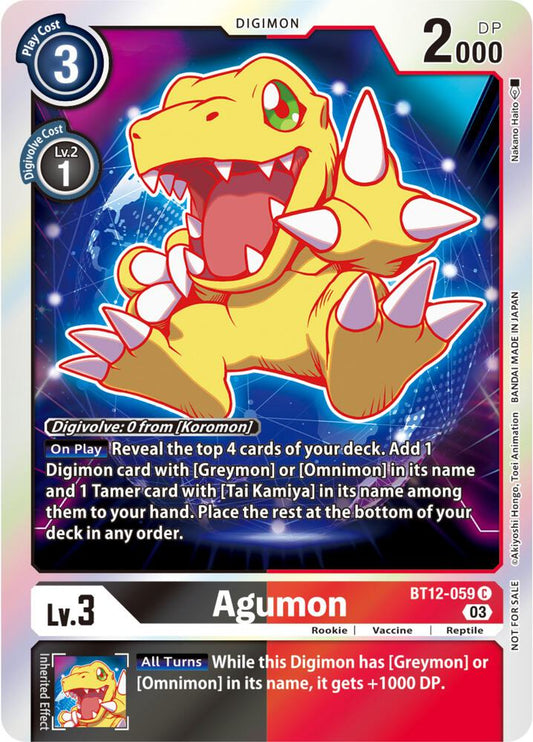 Agumon - BT12-059 (Official Tournament Pack Vol.11) | Across Time #BT12-059 C