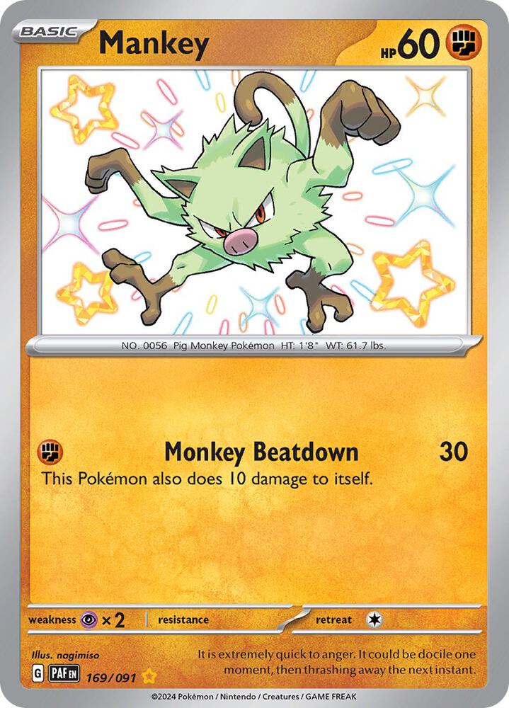 Mankey - 169/091 | SV: Paldean Fates #169/091