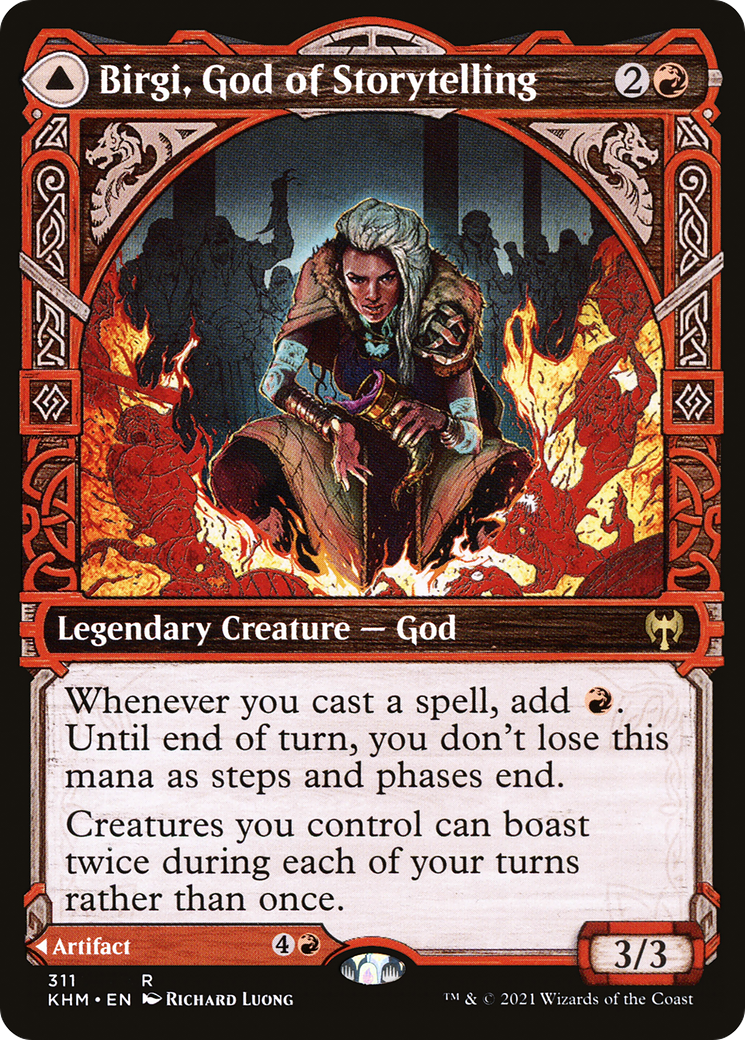 Birgi, God of Storytelling // Harnfel, Horn of Bounty | Kaldheim #311