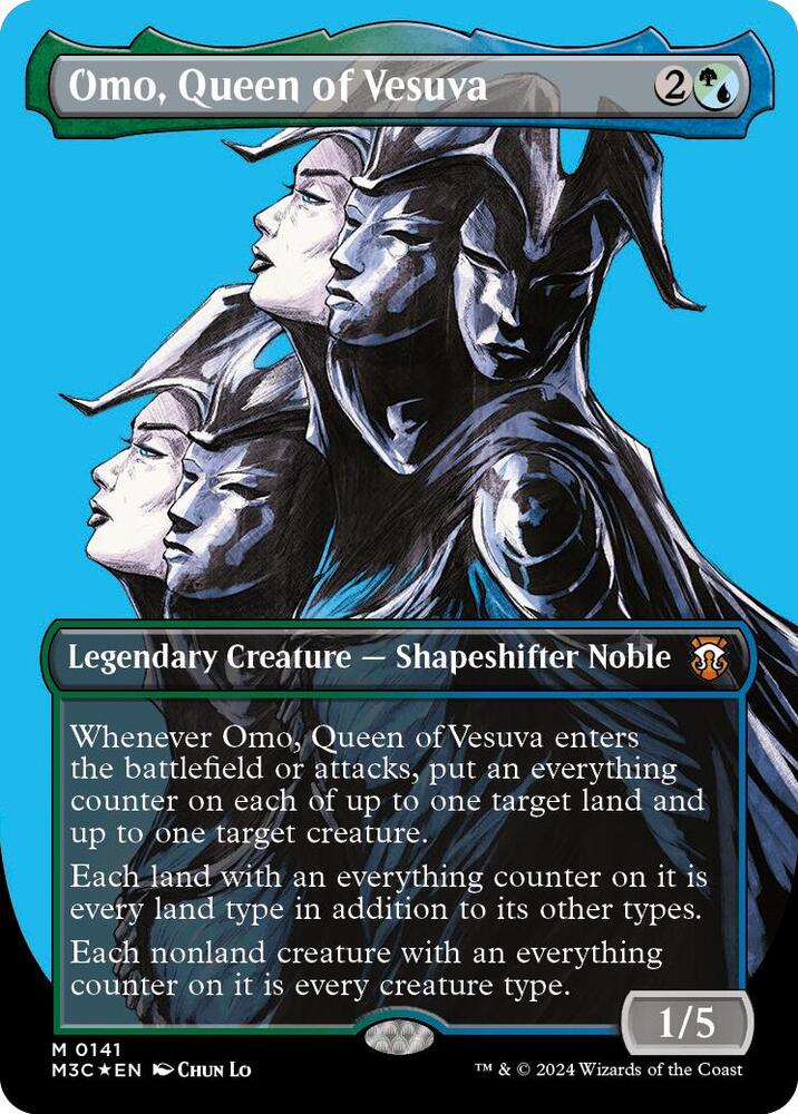 Omo, Queen of Vesuva (Borderless) (Ripple Foil) | Commander: Modern Horizons 3 #141