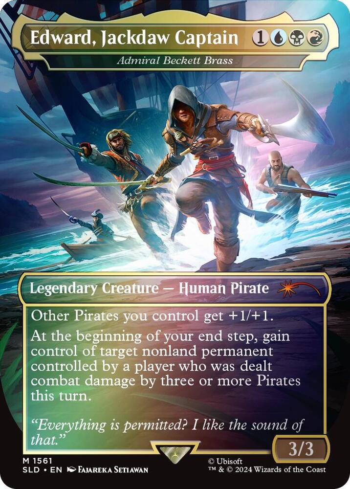Edward, Jackdaw Captain - Admiral Beckett Brass (Rainbow Foil) | Secret Lair Drop Series #1561