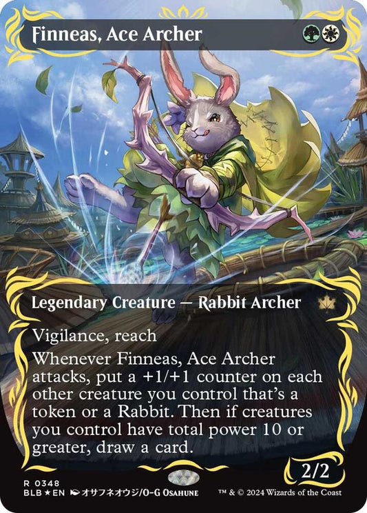 Finneas, Ace Archer (Borderless) (Raised Foil) | Bloomburrow #348