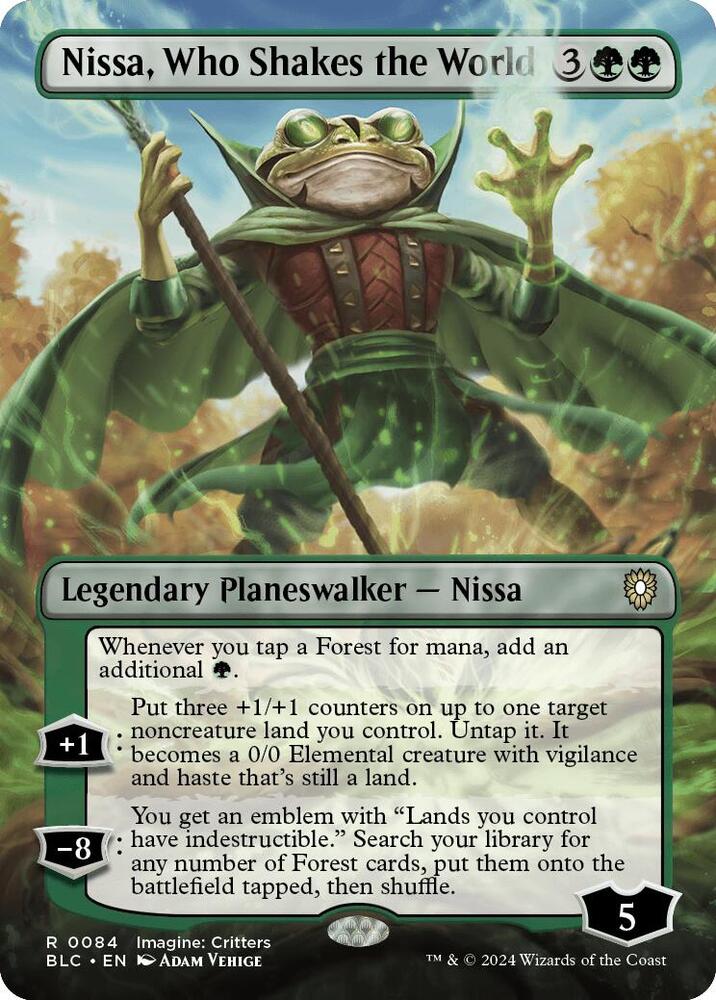 Nissa, Who Shakes the World (Borderless) | Commander: Bloomburrow #84