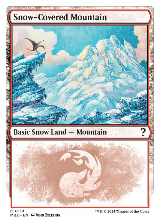Snow-Covered Mountain (White Border) | Mystery Booster 2 #119