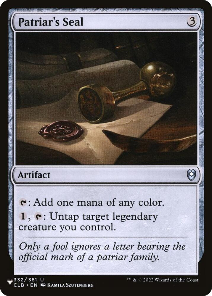 Patriar's Seal | The List Reprints #332/361