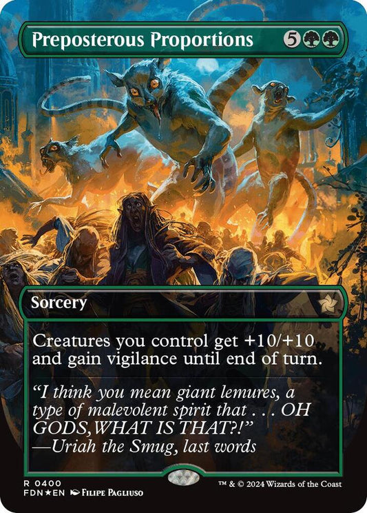 Preposterous Proportions (Borderless) (Mana Foil) | Foundations #400