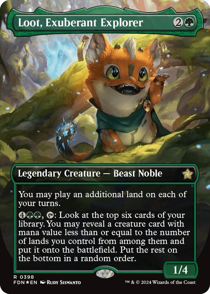 Loot, Exuberant Explorer (Borderless) (Mana Foil) | Foundations #398