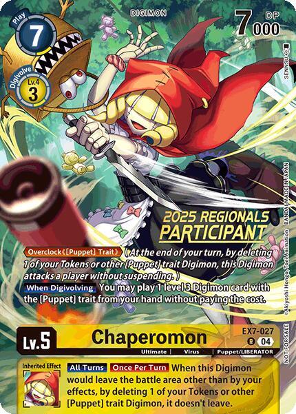 Chaperomon (2025 Regionals Participant) | Digimon LIBERATOR #EX7-027 R