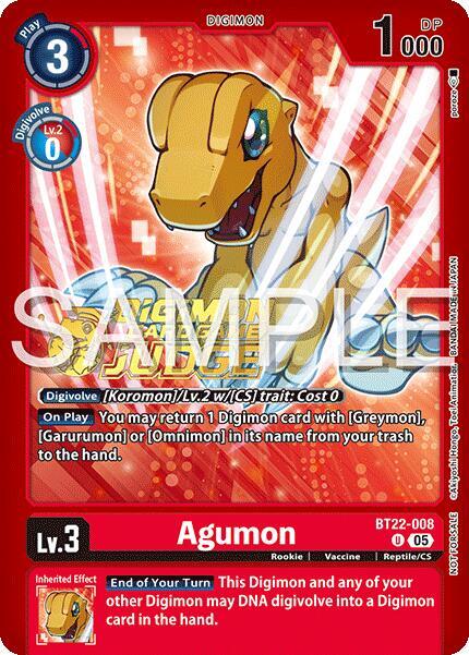 Agumon (Judge Pack 2025 Wave 2) | Cyber Eden #BT22-008 U