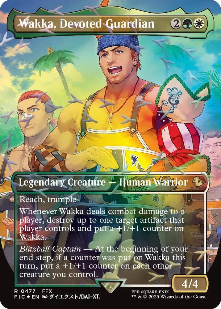 Wakka, Devoted Guardian (Borderless) (Chocobo Track Foil) | Commander: FINAL FANTASY #477