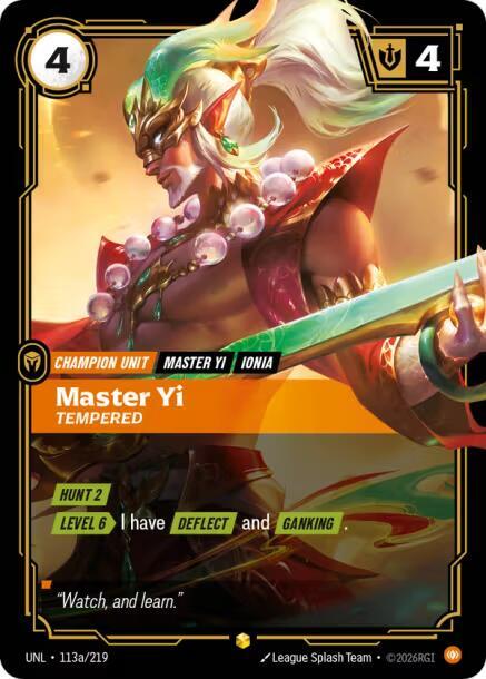 Master Yi - Tempered (Alternate Art) | Unleashed #113a/219