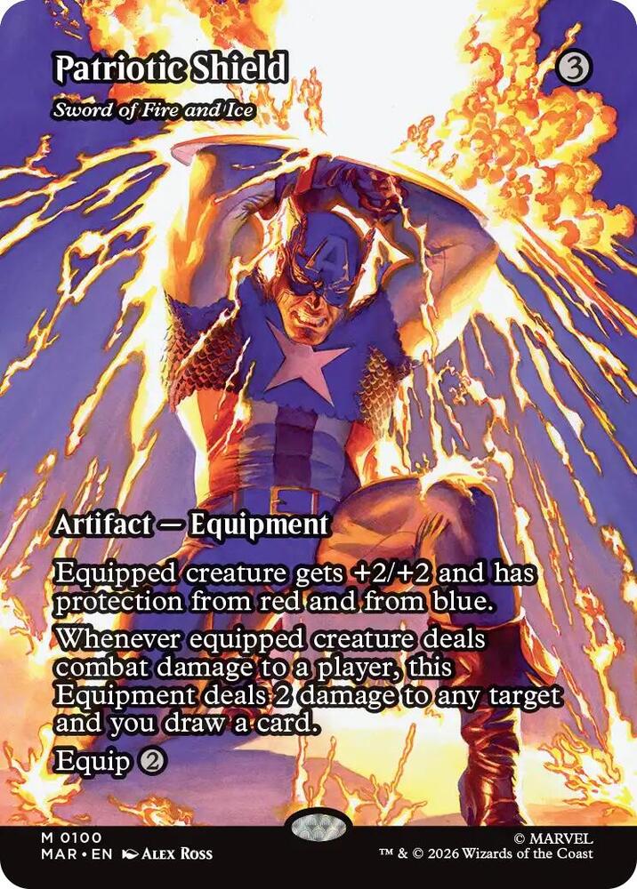 Patriotic Shield - Sword of Fire and Ice (Borderless) | Marvel Universe Eternal-Legal #100