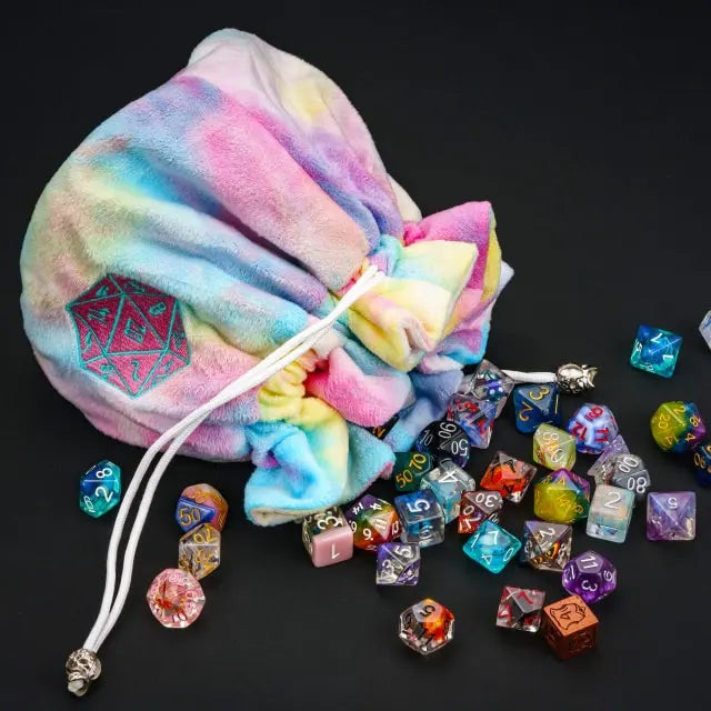Flannel Drawstring Dice Bag