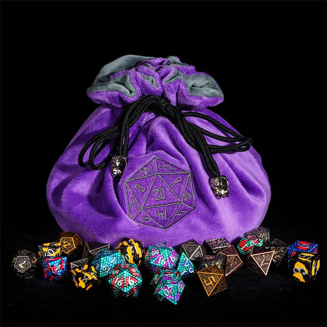 Flannel Drawstring Dice Bag